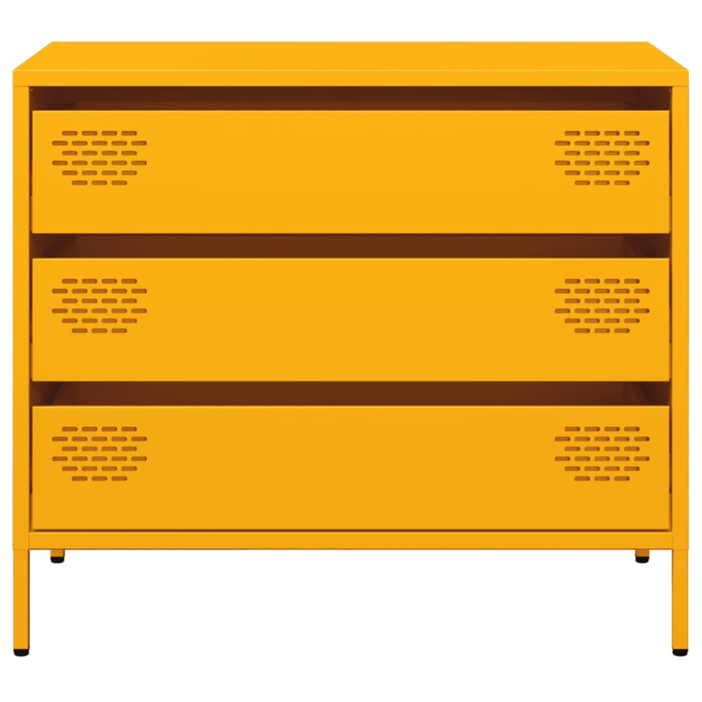 Sideboard Mustard 68X39X58.5 Cm Cold-Rolled Steel