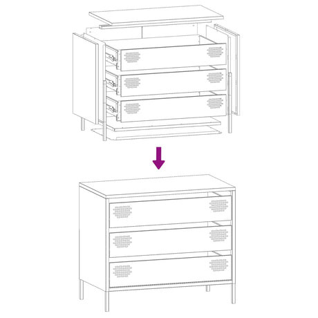 Sideboard Mustard 68X39X58.5 Cm Cold-Rolled Steel