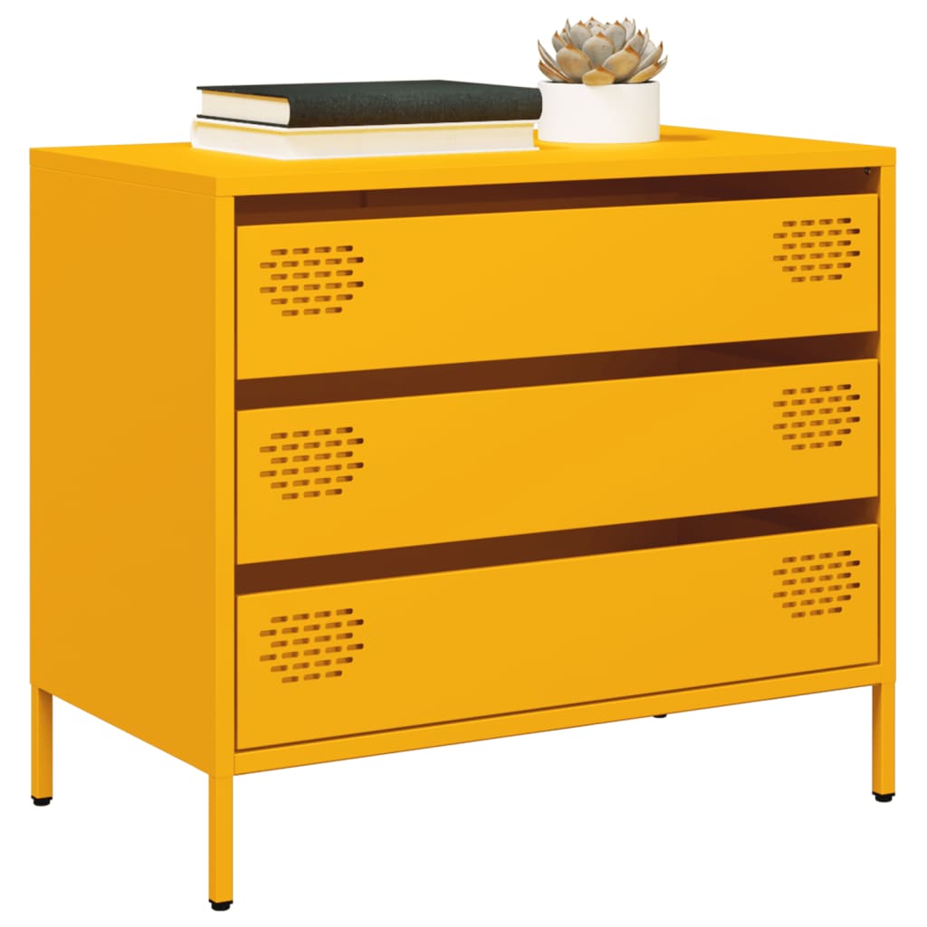 Sideboard Mustard 68X39X58.5 Cm Cold-Rolled Steel