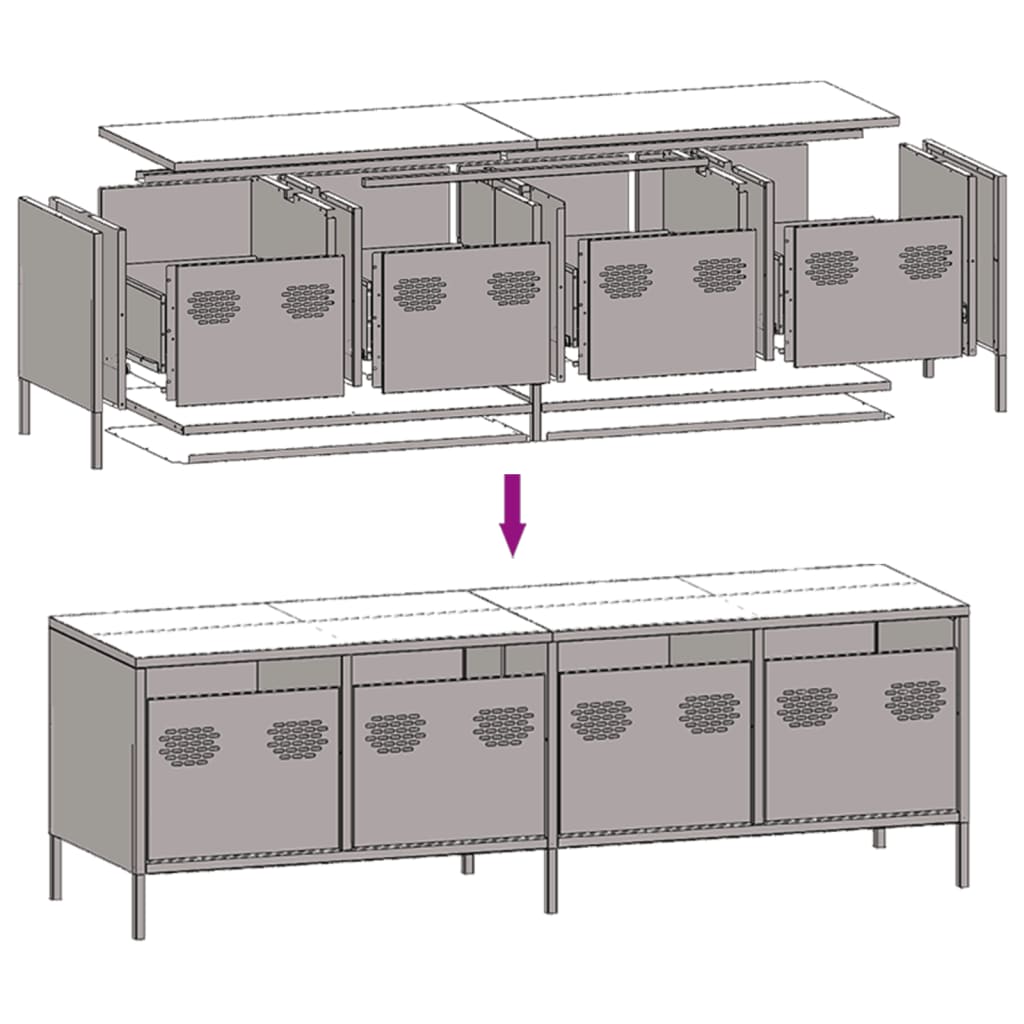 Tv Cabinet 135X39X43.5 Cm Cold-Rolled Steel