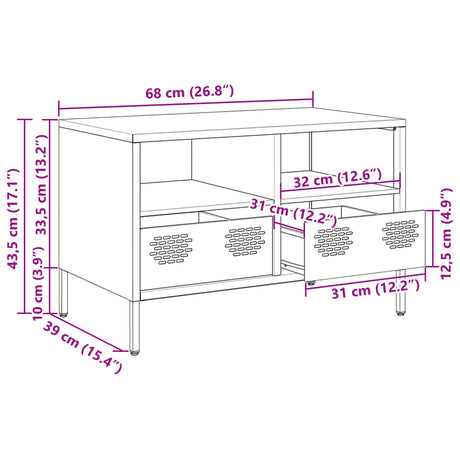Tv Cabinet 68X39X43.5 Cm Cold-Rolled Steel