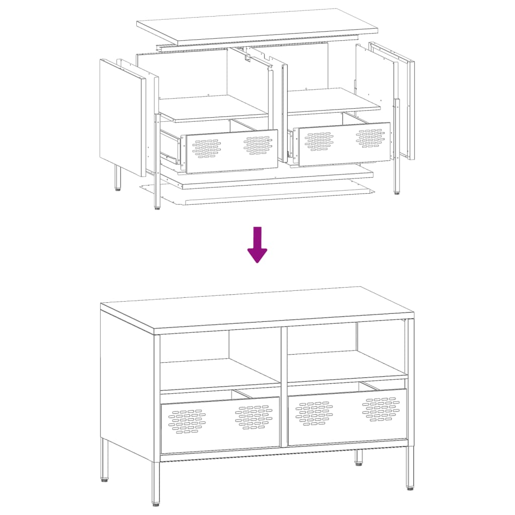 Tv Cabinet 68X39X43.5 Cm Cold-Rolled Steel