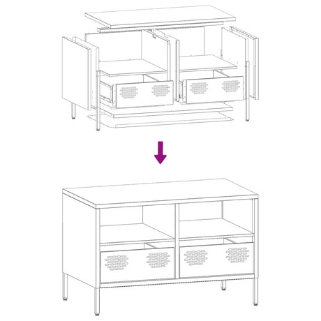 Tv Cabinet 68X39X43.5 Cm Cold-Rolled Steel