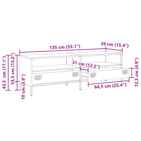 Tv Cabinet 135X39X43.5 Cm Cold-Rolled Steel