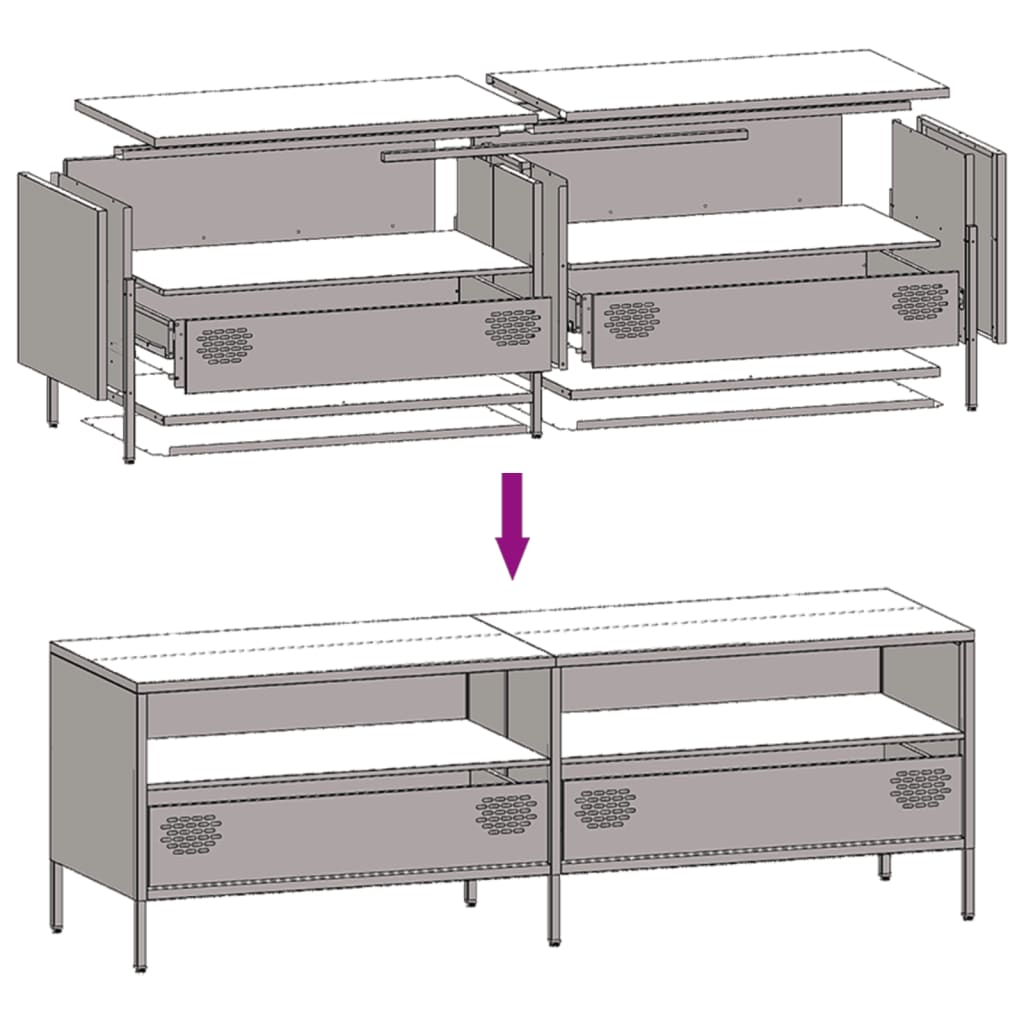 Tv Cabinet 135X39X43.5 Cm Cold-Rolled Steel