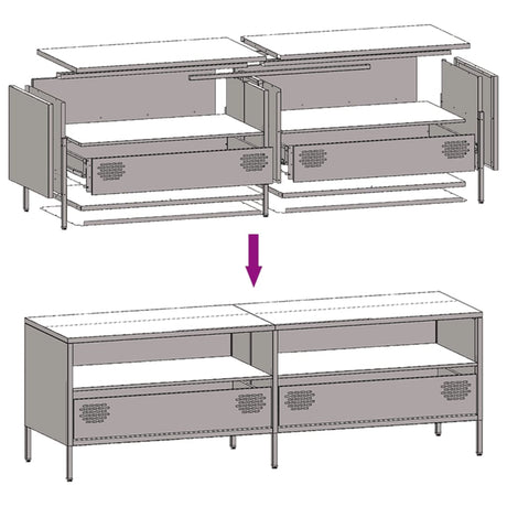 Tv Cabinet 135X39X43.5 Cm Cold-Rolled Steel