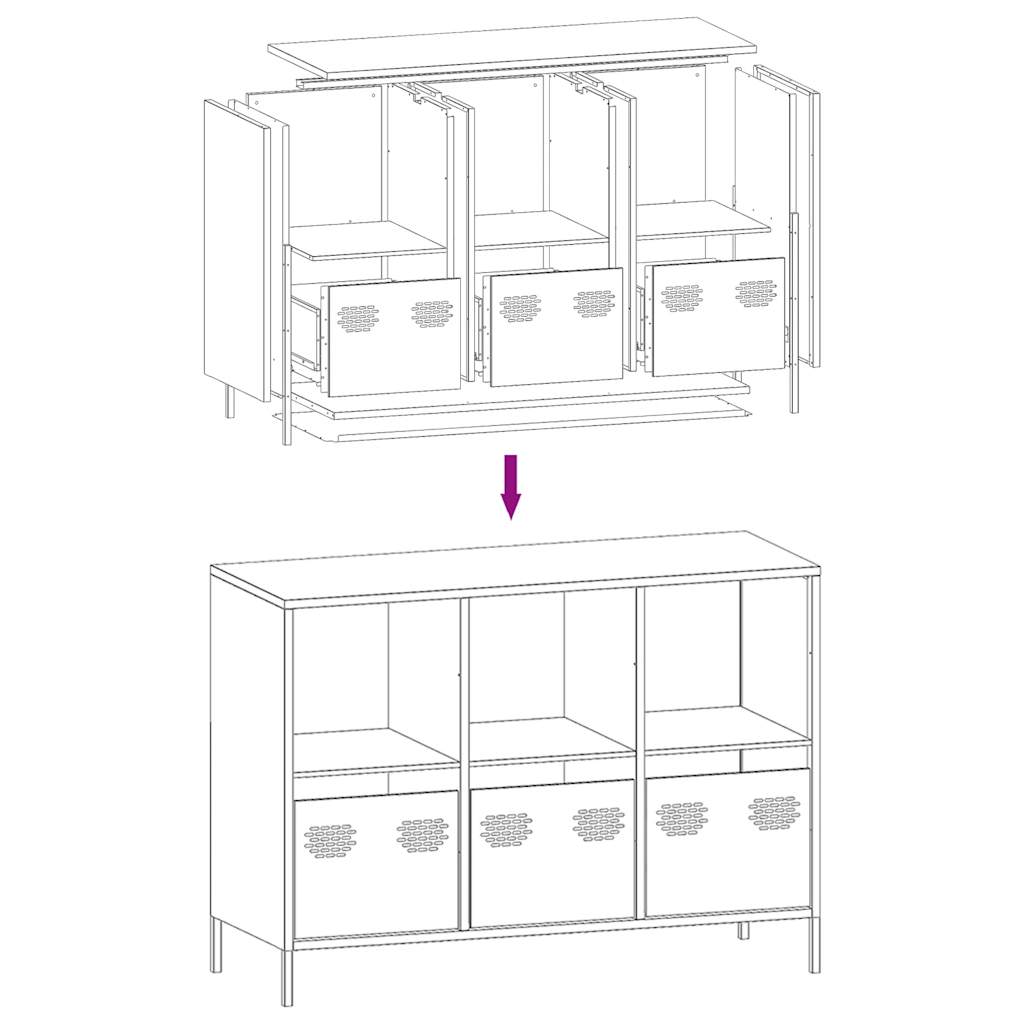 Sideboard 101.5X39X73.5 Cm Cold-Rolled Steel