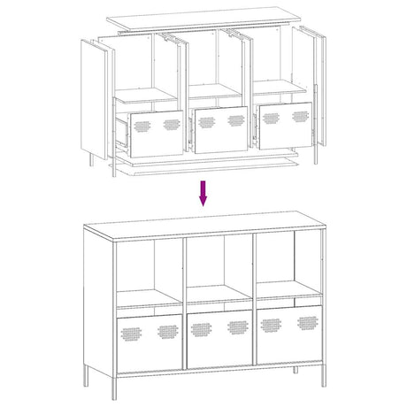 Sideboard 101.5X39X73.5 Cm Cold-Rolled Steel