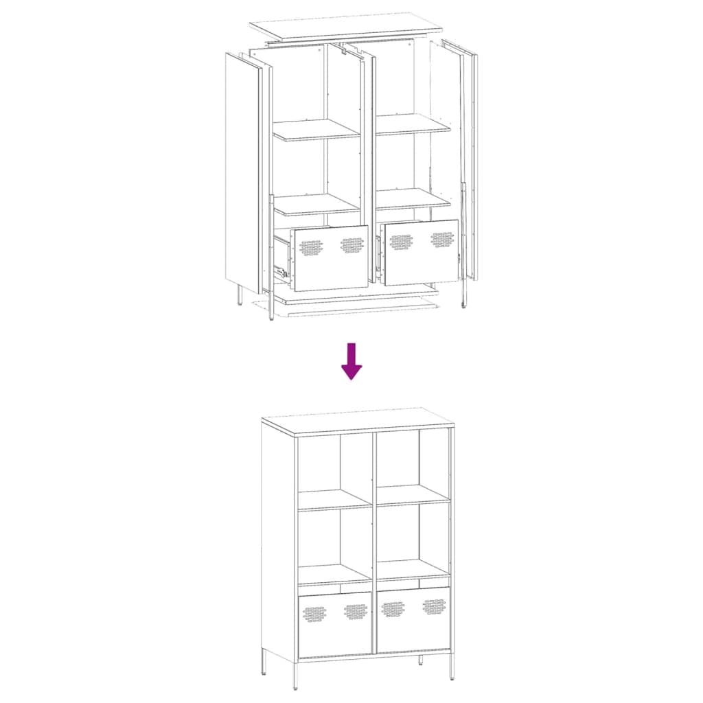 Highboard  68X39X103.5 Cm Steel