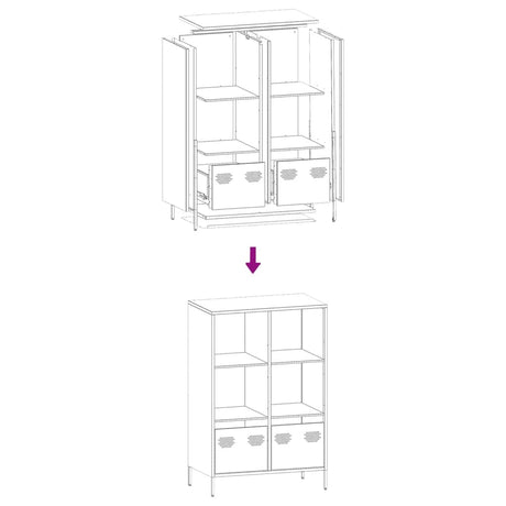 Highboard  68X39X103.5 Cm Steel