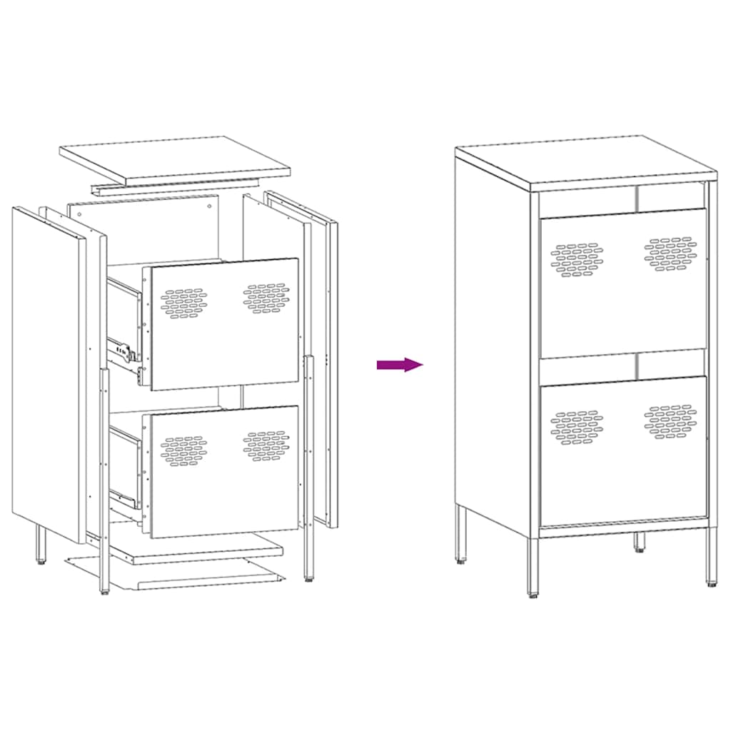 Sideboard 35X39X73.5 Cm Cold-Rolled Steel