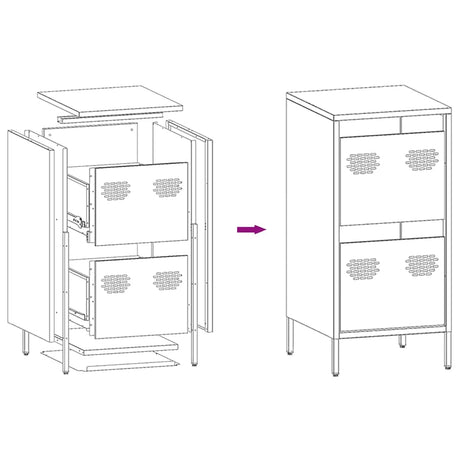 Sideboard 35X39X73.5 Cm Cold-Rolled Steel