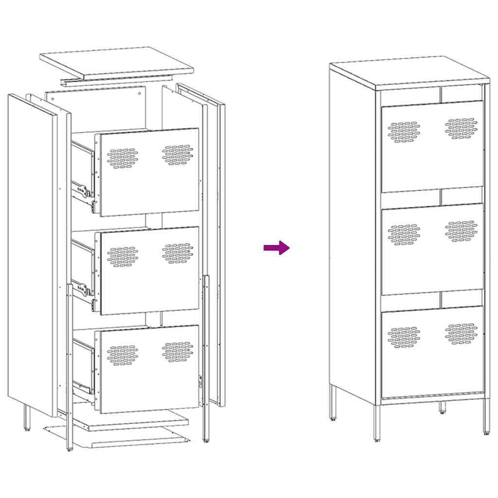 Highboard Mustard 39X35X103.5 Cm Steel