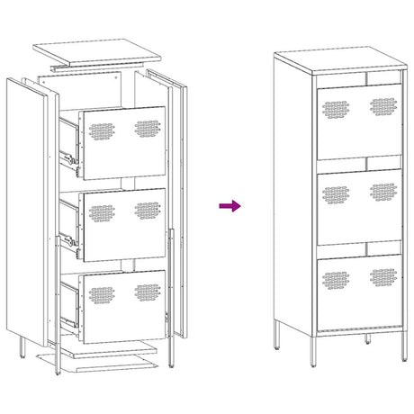 Highboard Mustard 39X35X103.5 Cm Steel