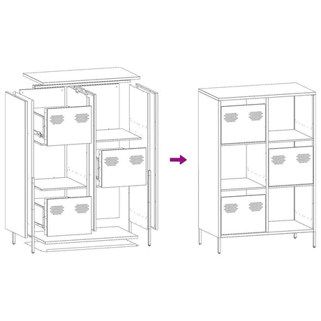 Highboard 68X39X103.5 Cm Steel