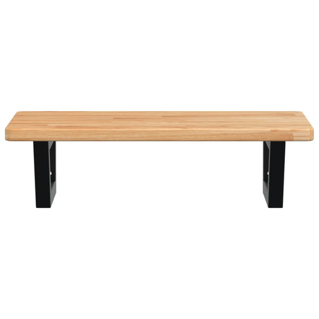 Basin Shelf Wall Mounted Steel And Solid Wood Oak