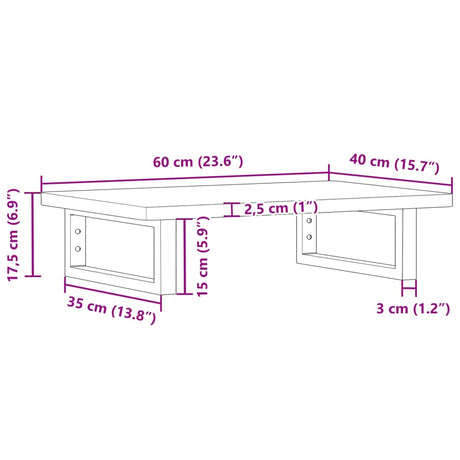 Basin Shelf Wall Mounted Steel And Solid Wood Beech