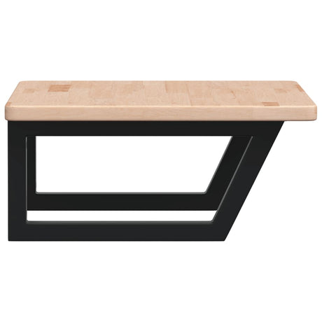 Basin Shelf Wall Mounted Steel And Solid Wood Oak