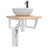 Basin Shelf Wall Mounted Steel And Solid Wood Oak