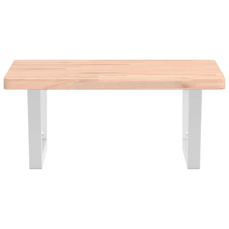 Basin Shelf Wall Mounted Steel And Solid Wood Beech