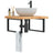 Basin Shelf Wall Mounted Steel And Solid Wood Oak