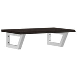 Basin Shelf Wall Mounted Steel and Solid Wood Oak