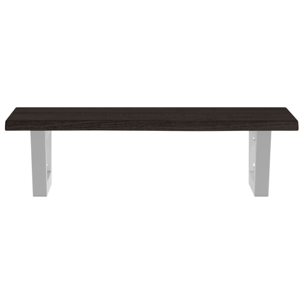 Basin Shelf Wall Mounted Steel and Solid Wood Oak