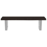 Basin Shelf Wall Mounted Steel and Solid Wood Oak