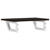 Basin Shelf Wall Mounted Steel and Solid Wood Oak