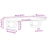 Basin Shelf Wall Mounted Steel and Solid Wood Oak