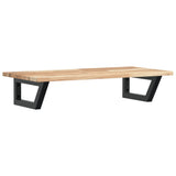 Basin Shelf Wall Mounted Steel And Solid Wood Acacia