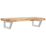 Basin Shelf Wall Mounted Steel And Solid Wood Acacia
