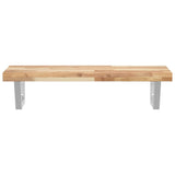 Basin Shelf Wall Mounted Steel And Solid Wood Acacia