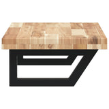 Basin Shelf Wall Mounted Steel And Solid Wood Acacia