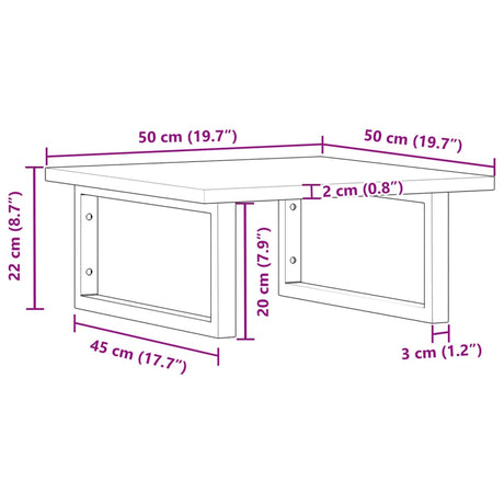 Basin Shelf Wall Mounted Steel And Solid Wood Acacia