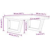Basin Shelf Wall Mounted Steel And Solid Wood Acacia