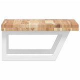 Basin Shelf Wall Mounted Steel And Solid Wood Acacia