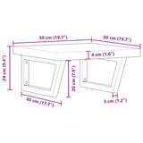 Basin Shelf Wall Mounted Steel And Solid Wood Acacia
