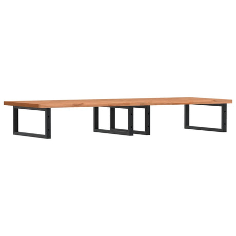 Basin Shelf Wall Mounted Steel And Solid Wood Beech