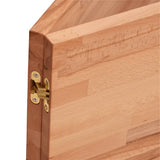 Basin Shelf Wall Mounted Steel And Solid Wood Beech