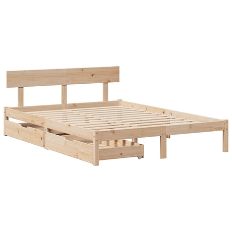 Bed Frame Without Mattress Small Double Solid Wood Pine