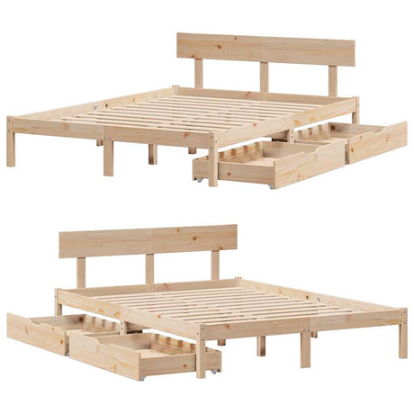 Bed Frame Without Mattress Small Double Solid Wood Pine