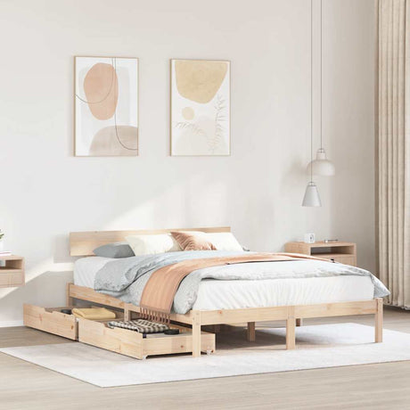 Bed Frame Without Mattress Small Double Solid Wood Pine