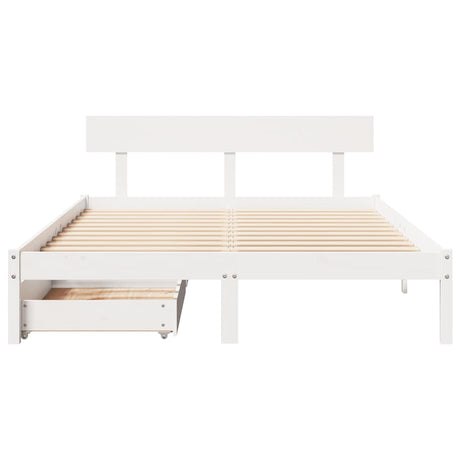Bed Frame Without Mattress Double Solid Wood Pine
