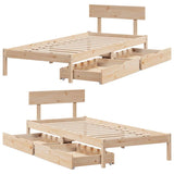 Bed Frame Without Mattress Solid Wood Pine
