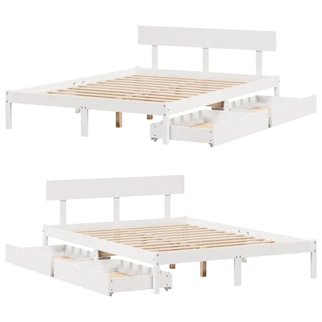 Bed Frame Without Mattress King Size Solid Wood Pine