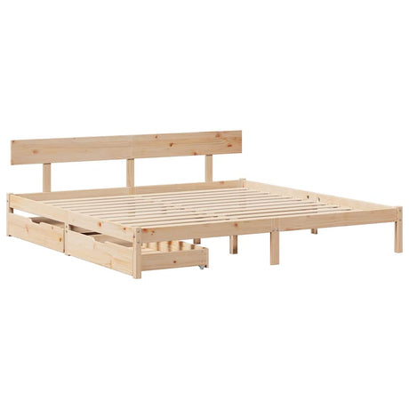 Bed Frame Without Mattress Super King Solid Wood Pine