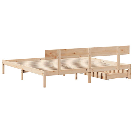 Bed Frame Without Mattress Super King Solid Wood Pine