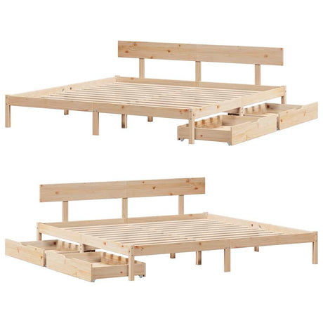 Bed Frame Without Mattress Super King Solid Wood Pine