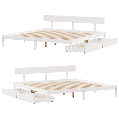 Bed Frame Without Mattress Super King Solid Wood Pine